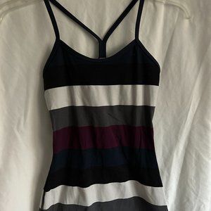 Luluemon Striped Racerback Workout Tank with Built-in-Bra